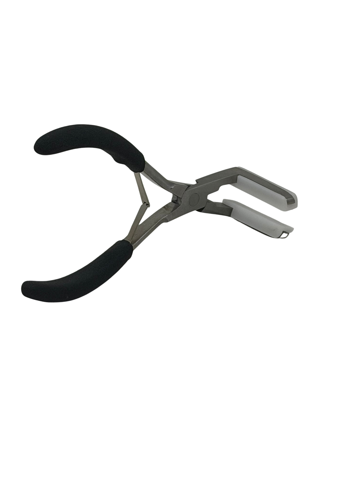 Tape-In Hair Extension Removal and Application Plier - Stainless Steel with black rubber grip handles