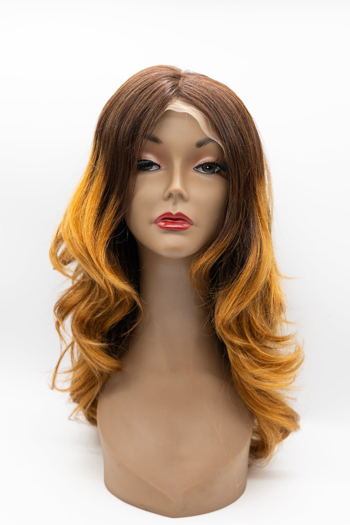 DS069 – Brown to Honey Blonde Ombré Lace Front Wig