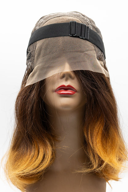 DS069 – Brown to Honey Blonde Ombré Lace Front Wig