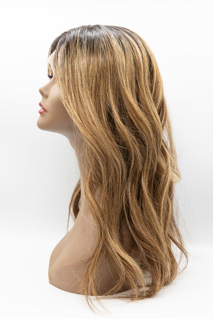 6A/27/NAT – Dark Root Honey Blonde Ombré Lace Front Wig
