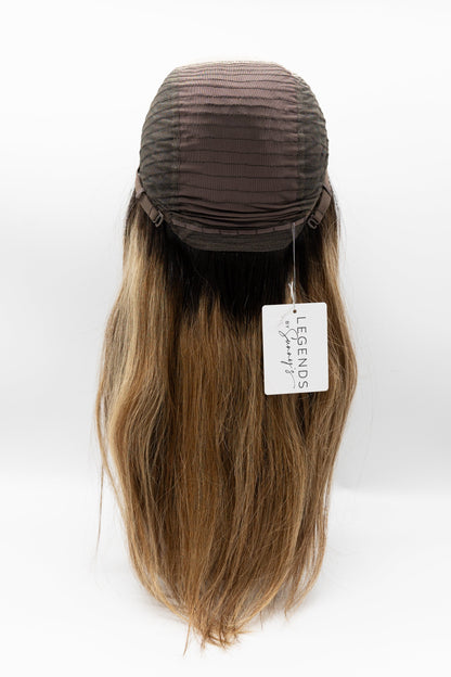 6A/27/NAT – Dark Root Honey Blonde Ombré Lace Front Wig