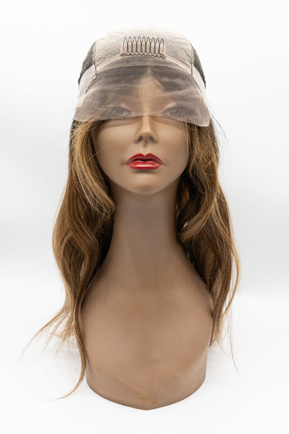 6A/27/NAT – Dark Root Honey Blonde Ombré Lace Front Wig