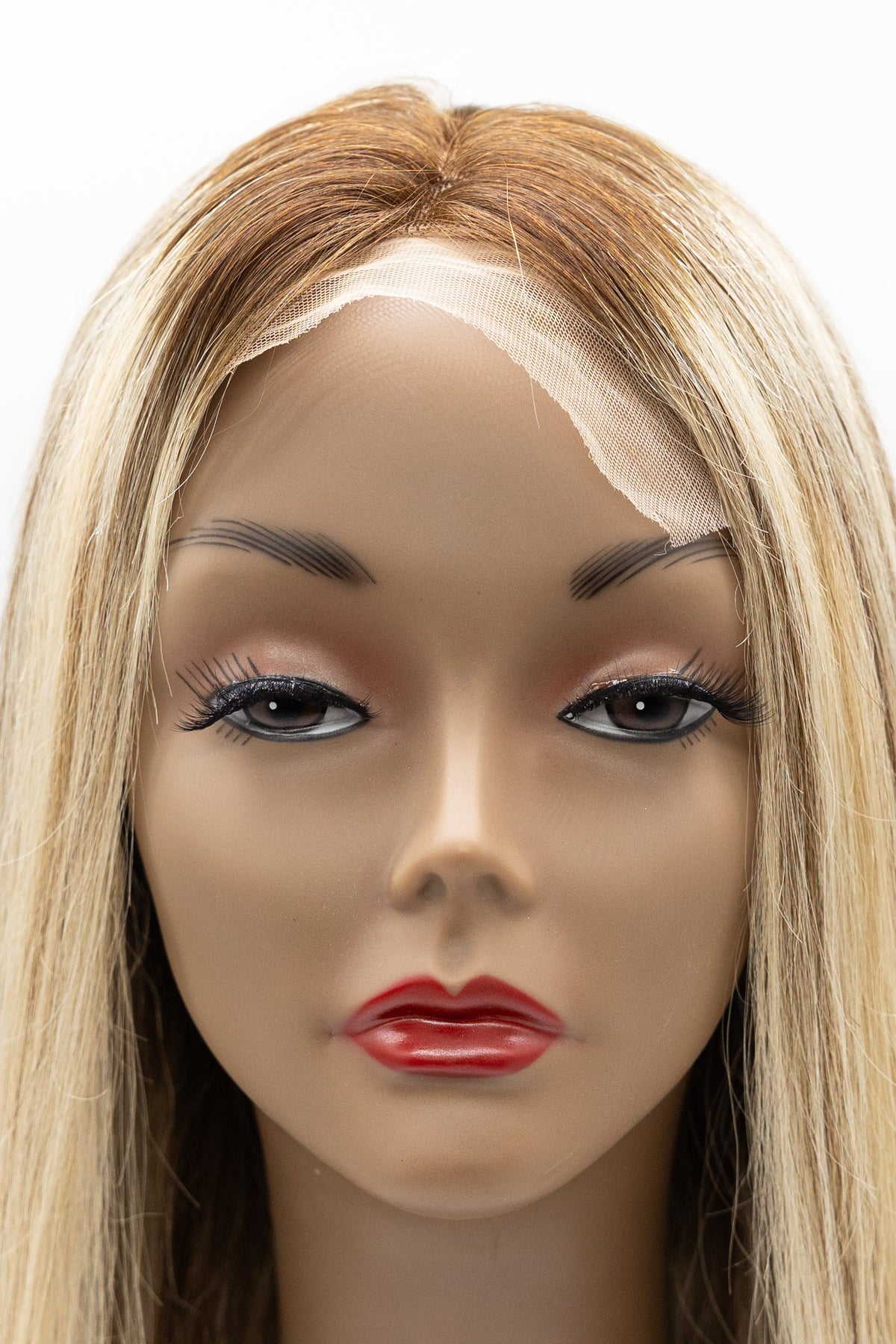 Summer – Dark Root Platinum Blonde Straight Lace Front Wig