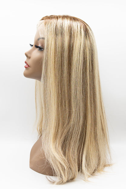 Summer – Dark Root Platinum Blonde Straight Lace Front Wig
