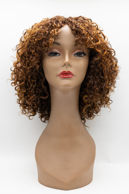 M062 – Auburn Golden Brown Tight Curl Wig