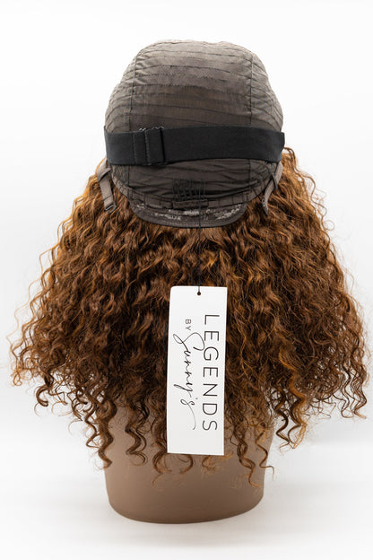 080 – Auburn Golden Highlight Spiral Curl Lace Front Wig