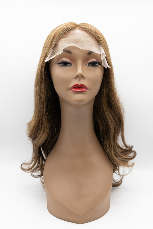 T3/8 – Toffee Brown Blonde Highlight Body Wave Lace Front Wig 16"