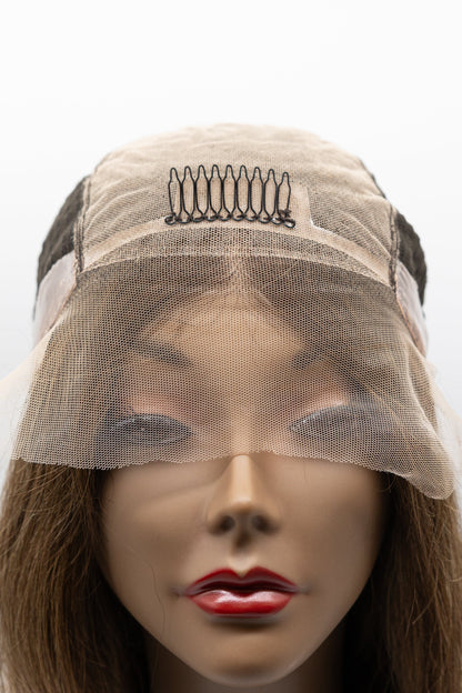 T3/8 – Toffee Brown Blonde Highlight Body Wave Lace Front Wig 16"