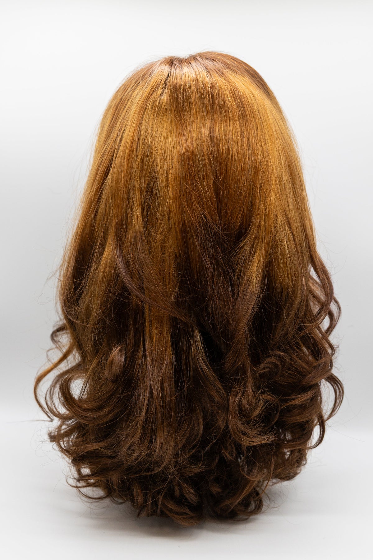 DS080 – Copper Auburn Golden Highlight Body Wave Lace Front Wig 16"
