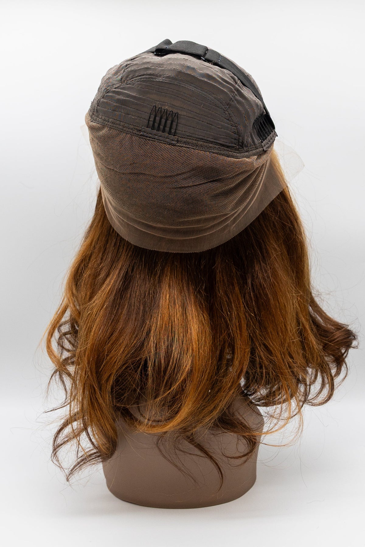 DS080 – Copper Auburn Golden Highlight Body Wave Lace Front Wig 16"