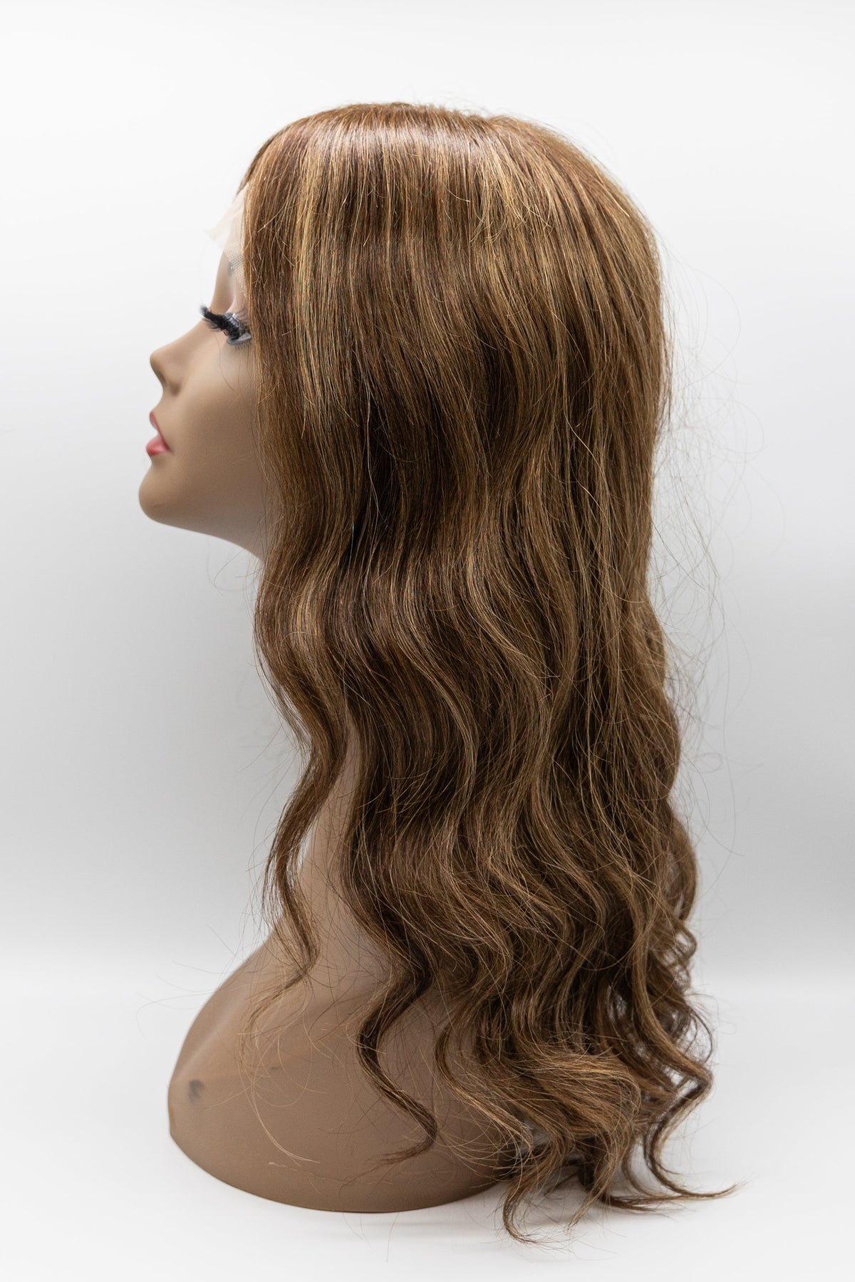Arizona – Warm Brown Caramel Highlight Body Wave Lace Front Wig 16"