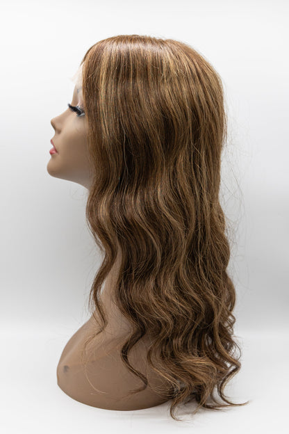 Arizona – Warm Brown Caramel Highlight Body Wave Lace Front Wig 16"