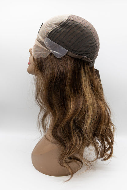 Arizona – Warm Brown Caramel Highlight Body Wave Lace Front Wig 16"