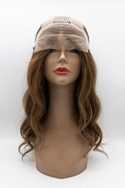 Arizona – Warm Brown Caramel Highlight Body Wave Lace Front Wig 16"
